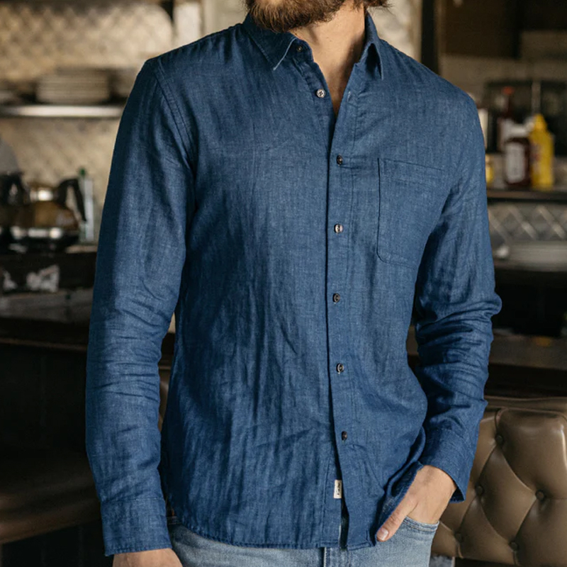 Men's Vintage Indigo Double Gauze Shirt