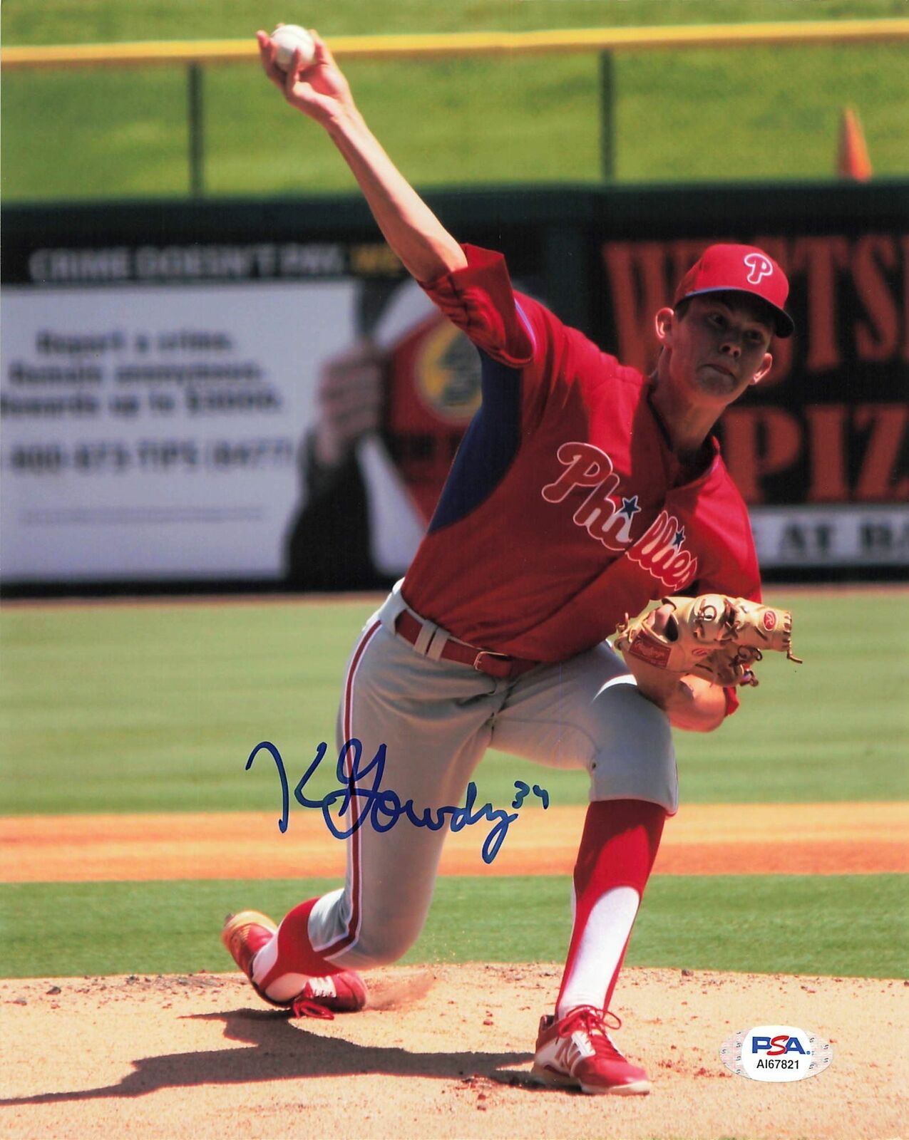 Kevin Gowdy signed 8x10 Photo Poster painting PSA/DNA Philadelphia Phillies Autographed