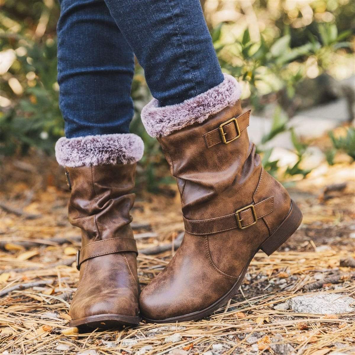 fur top winter boots