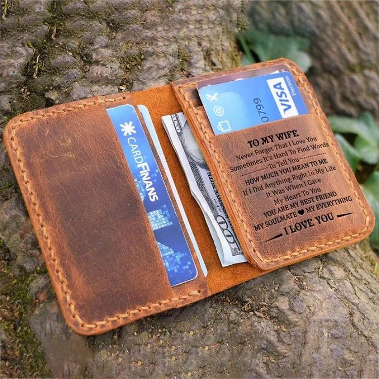 To My Wife From Husband - Leather Bifold Wallet The Cold Blanket