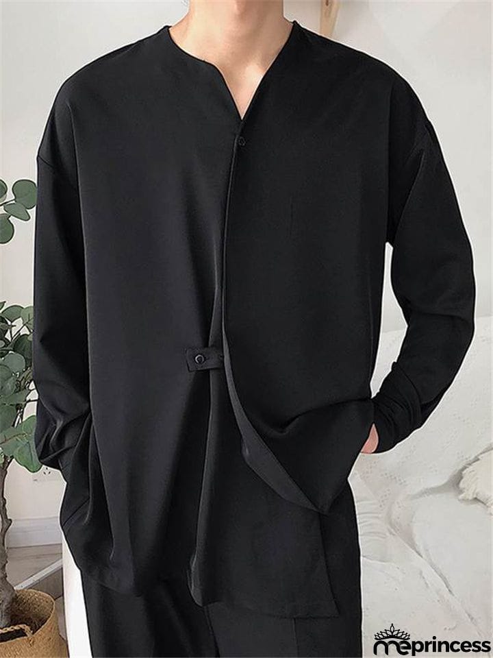 Solid Color Loose Long Sleeve Shirts