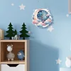 2Pcs Moon DIY Diamond Painting Ornament with Clock Function Home Craft Decor Art