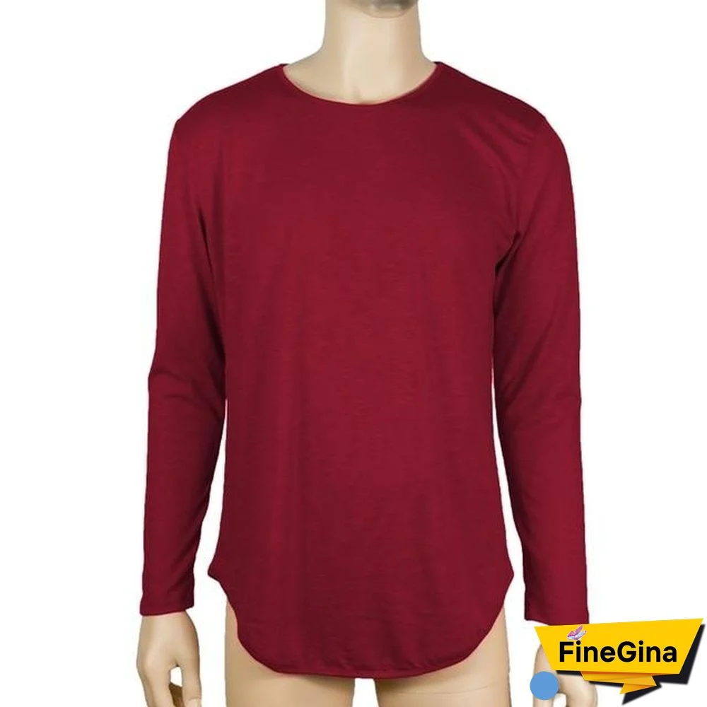 Plus Size Fashion Casual Slim Elastic Soft Solid Long Sleeve Men T Shirts Male Fit Tops Tee