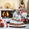 Diamond Painting Wooden Christmas Snowman Desktop Ornament