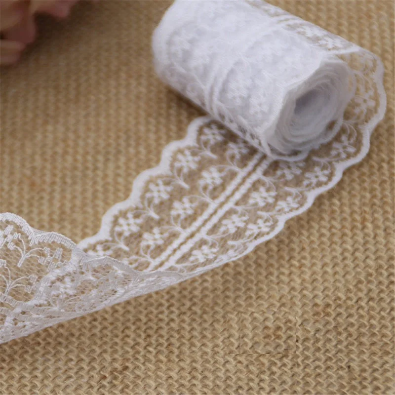 10m/lot 4.5cm Lace Ribbon Lace Trim Fabric Rustic Wedding Decoration Handcrafted Embroidered Sewing Clothes Dress DIY Material