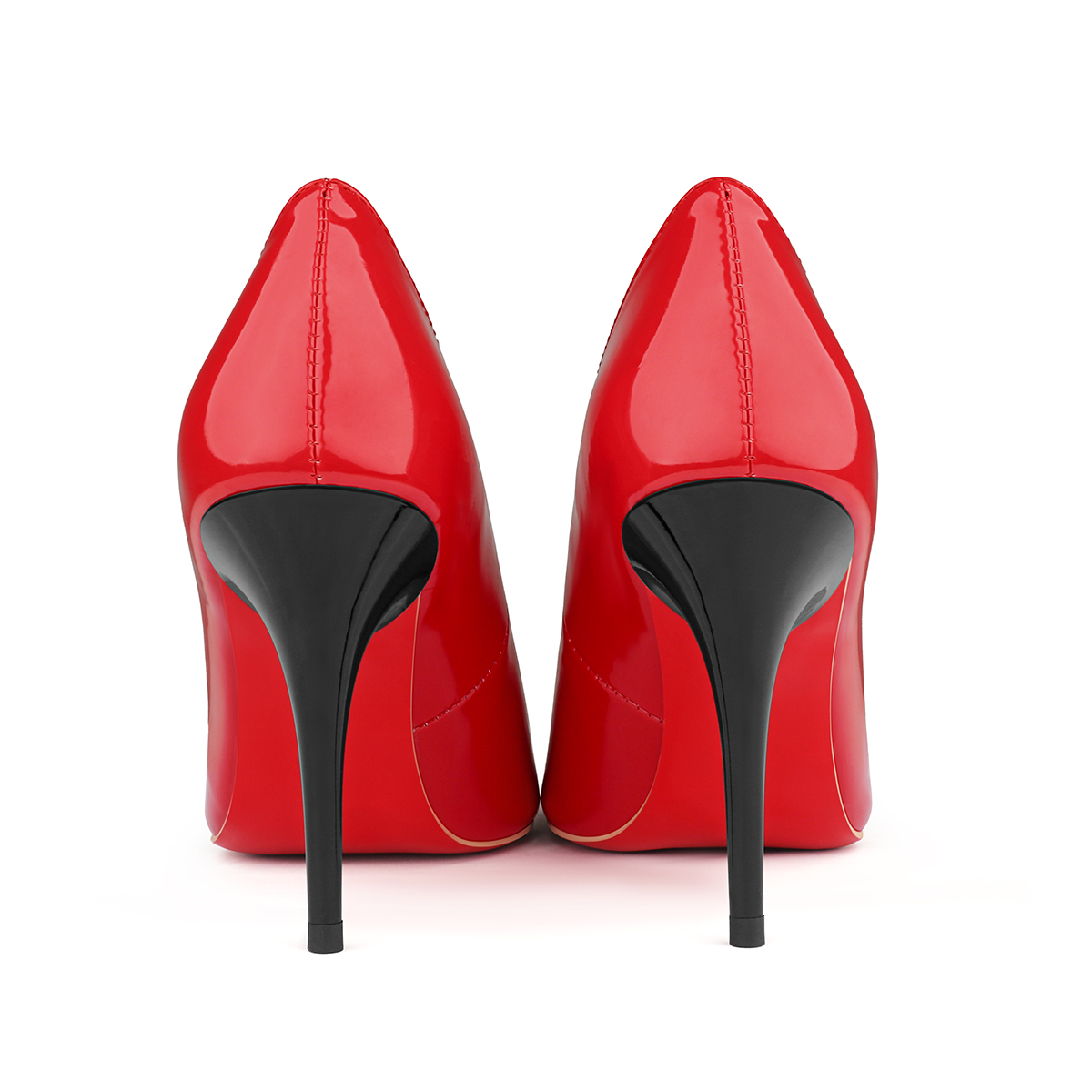 95mm Pointed Toe High Heel Prom Shoes Red Bottoms Pumps-MERUMOTE