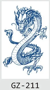 Temporary Tattoos Stickers Dragon Lion Monkey King Juice Ink Lasting Natural Men Womens Arm Body Chest Realistic Art Fake Tatoo
