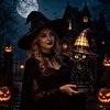 Gothic Witch Hat Night Light Halloween Decorations Colorful Wizard Hat Lamp