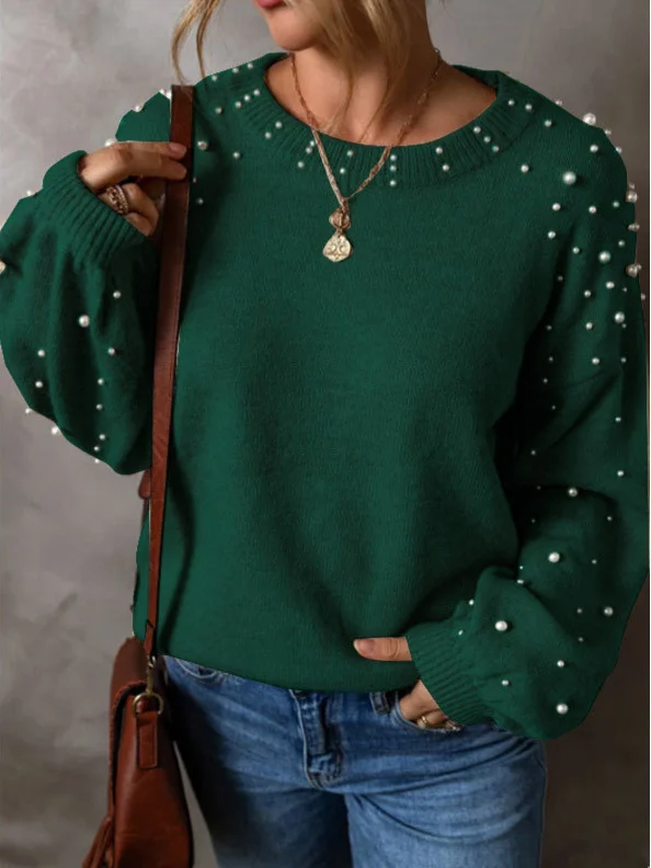 Athvotar Athvotar Autumn And Winter New Large-Size Loose Long-Sleeved Nail Ball Collar Collar Women's Sweater Factory