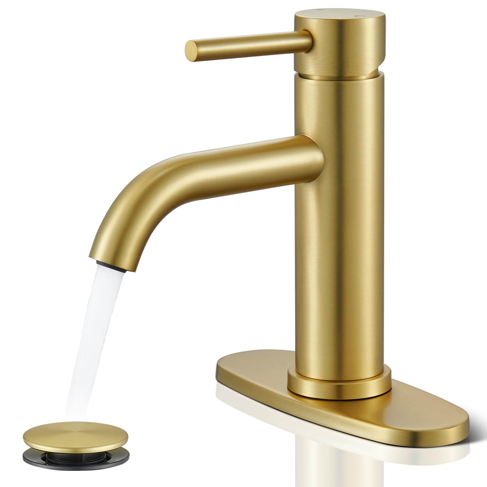 Modern Stainless Steel Gold Bathroom Faucet