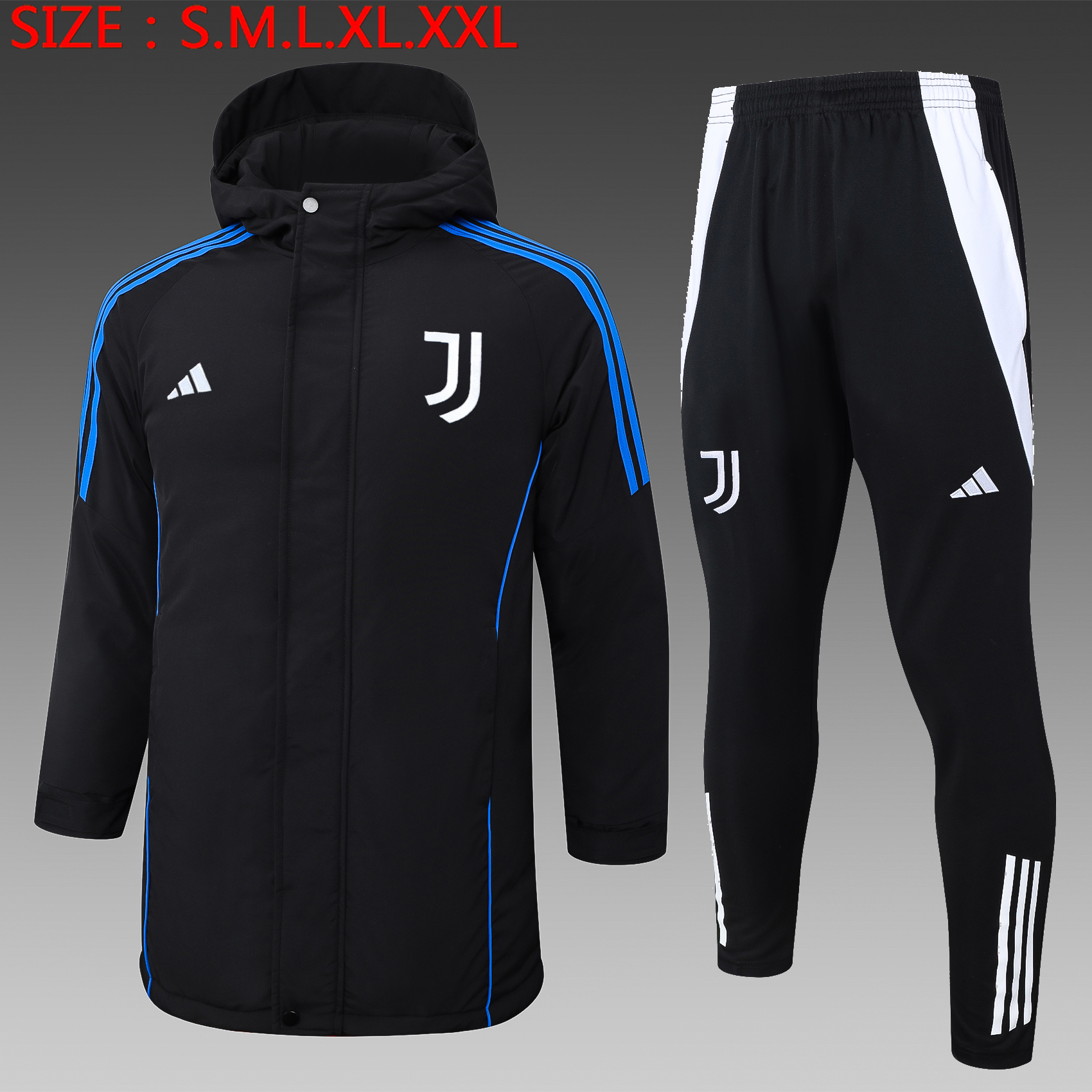 2024/2025 Juventus Cotton Jacket Black Soccer Jersey 