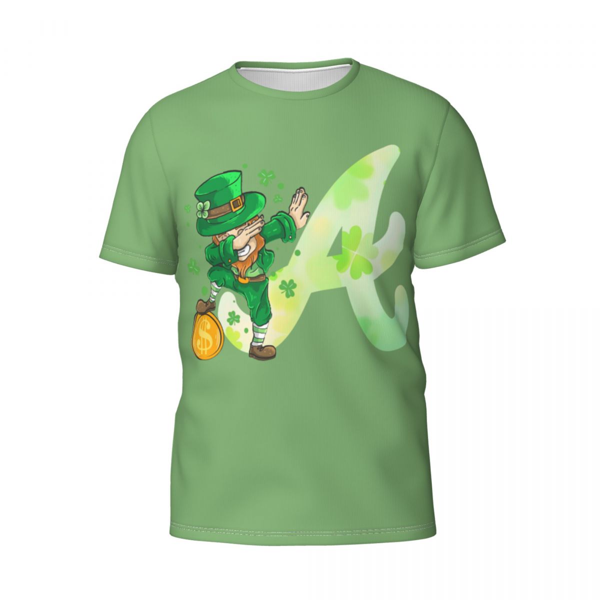 Atlanta Braves St Patrick's Day Dabbing Leprechaun Men's T-Shirt