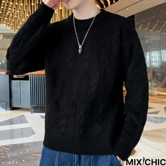 Men's Warm Round Neck Sweater