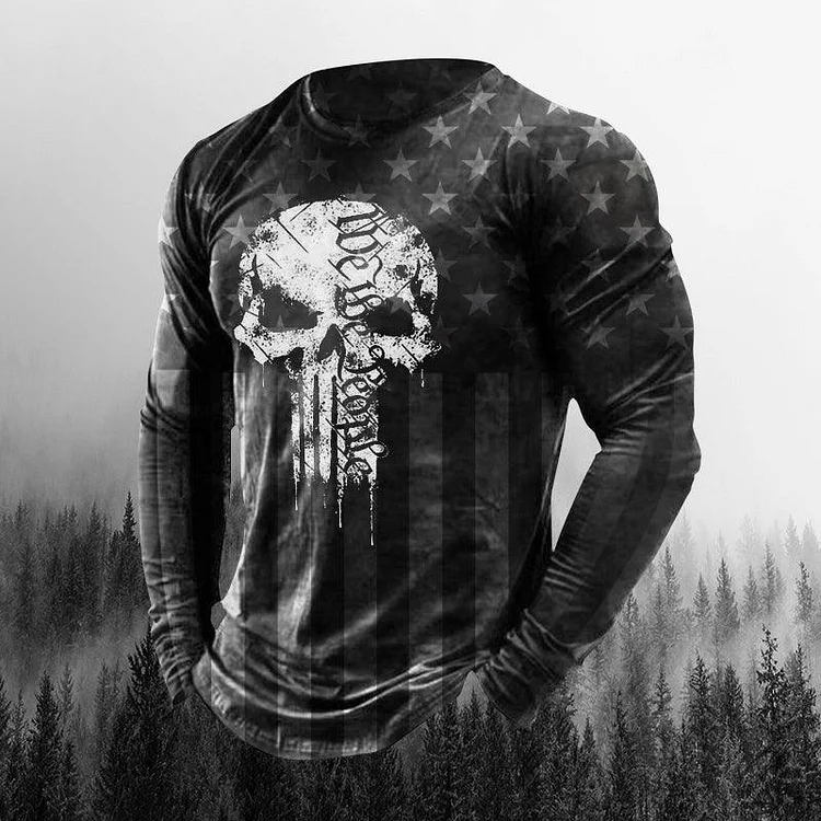 【Buy 1 Get 1 Free】Graphic Tees Men's Outdoor Henry Neck Liberalism Organic Long Sleeve