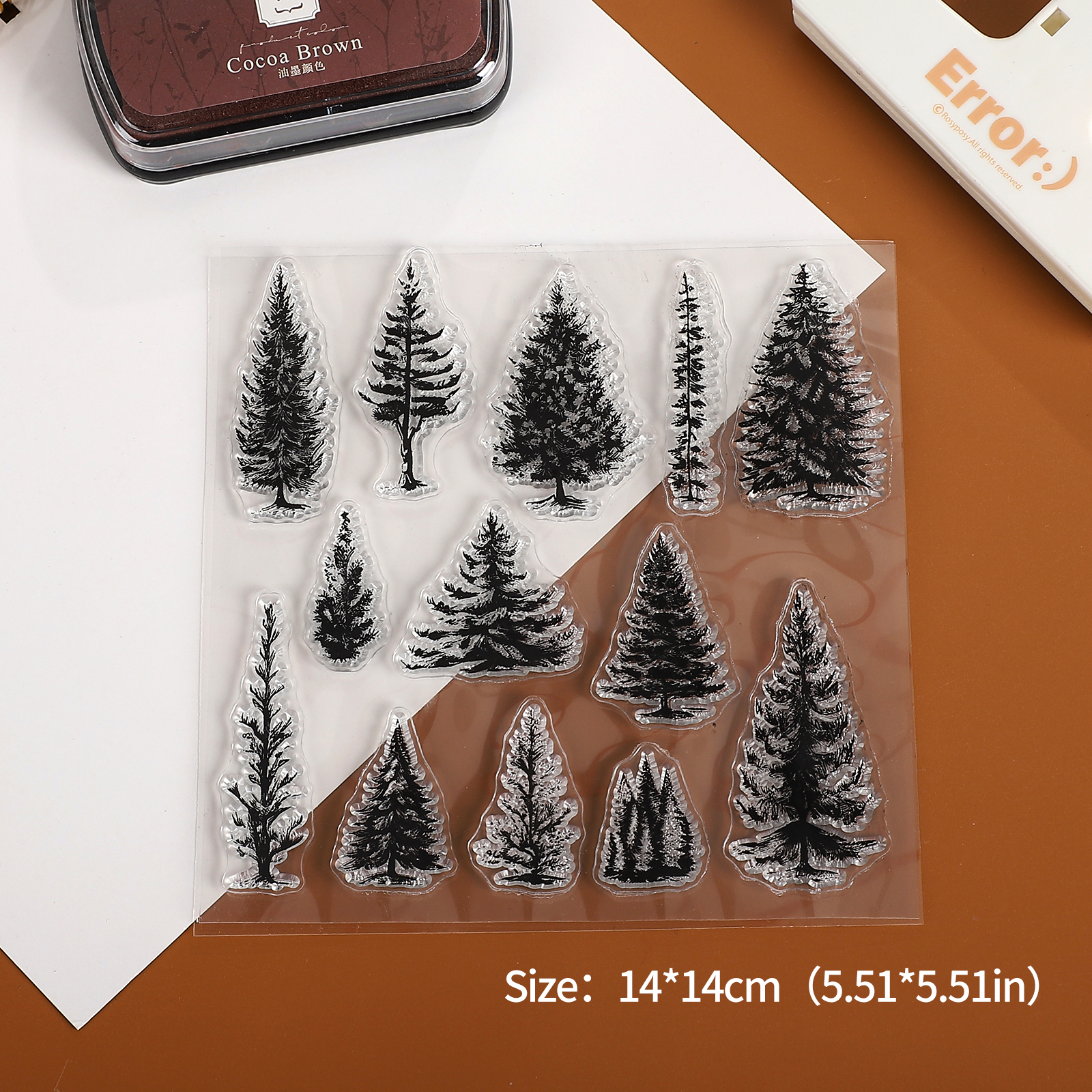 Silicone Stamp - Vintage Butterfly Tree Landscaping Transparent 