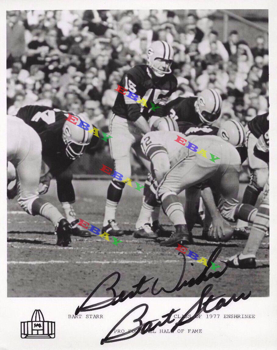 Bart Starr Green Bay Packers Signed 8x10 autographed Photo Poster painting Reprint