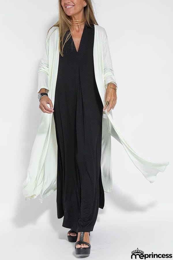 Shades of Happiness Knit Solid Color Slit Drape Cardigan