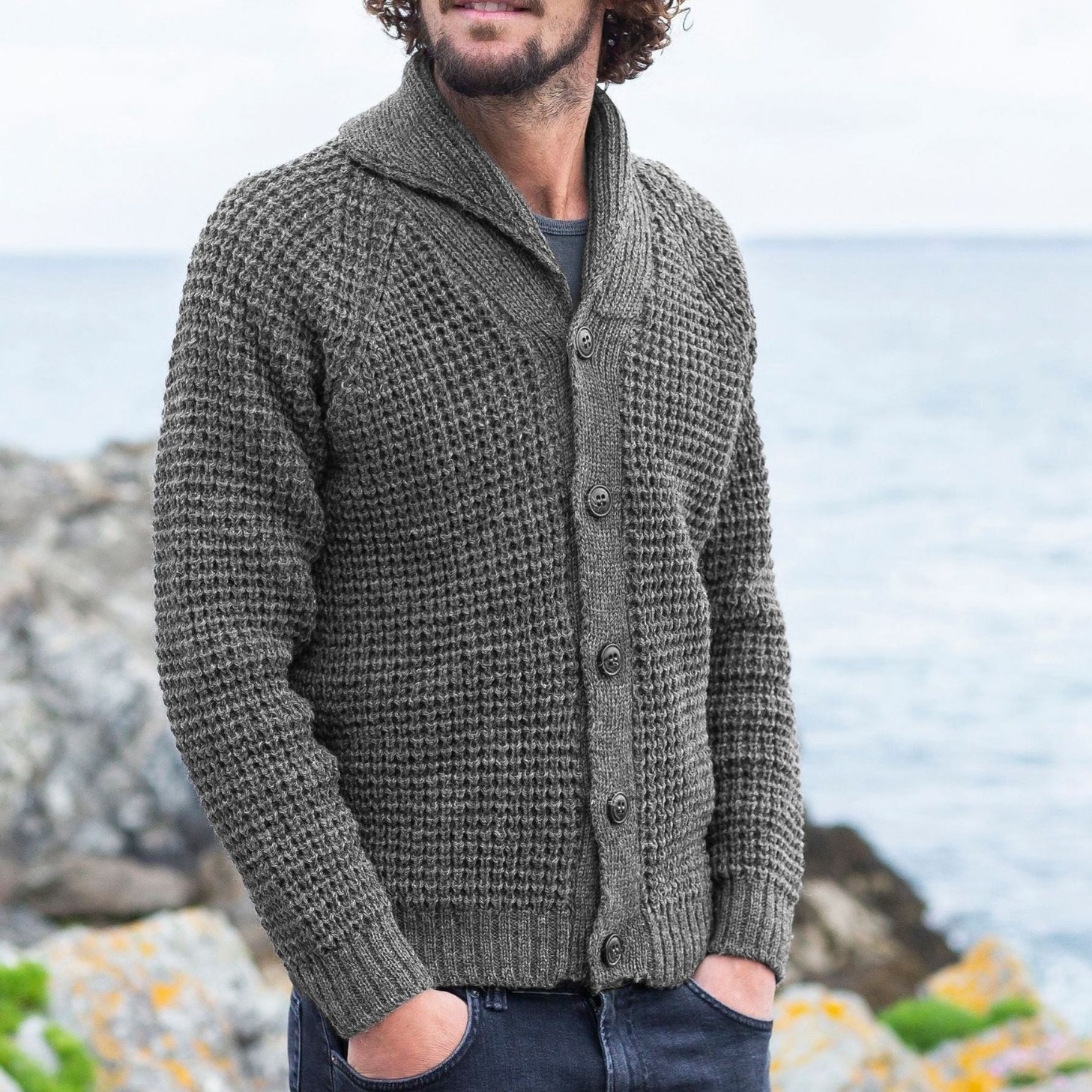 Retro Solid Color Knitted Cardigan