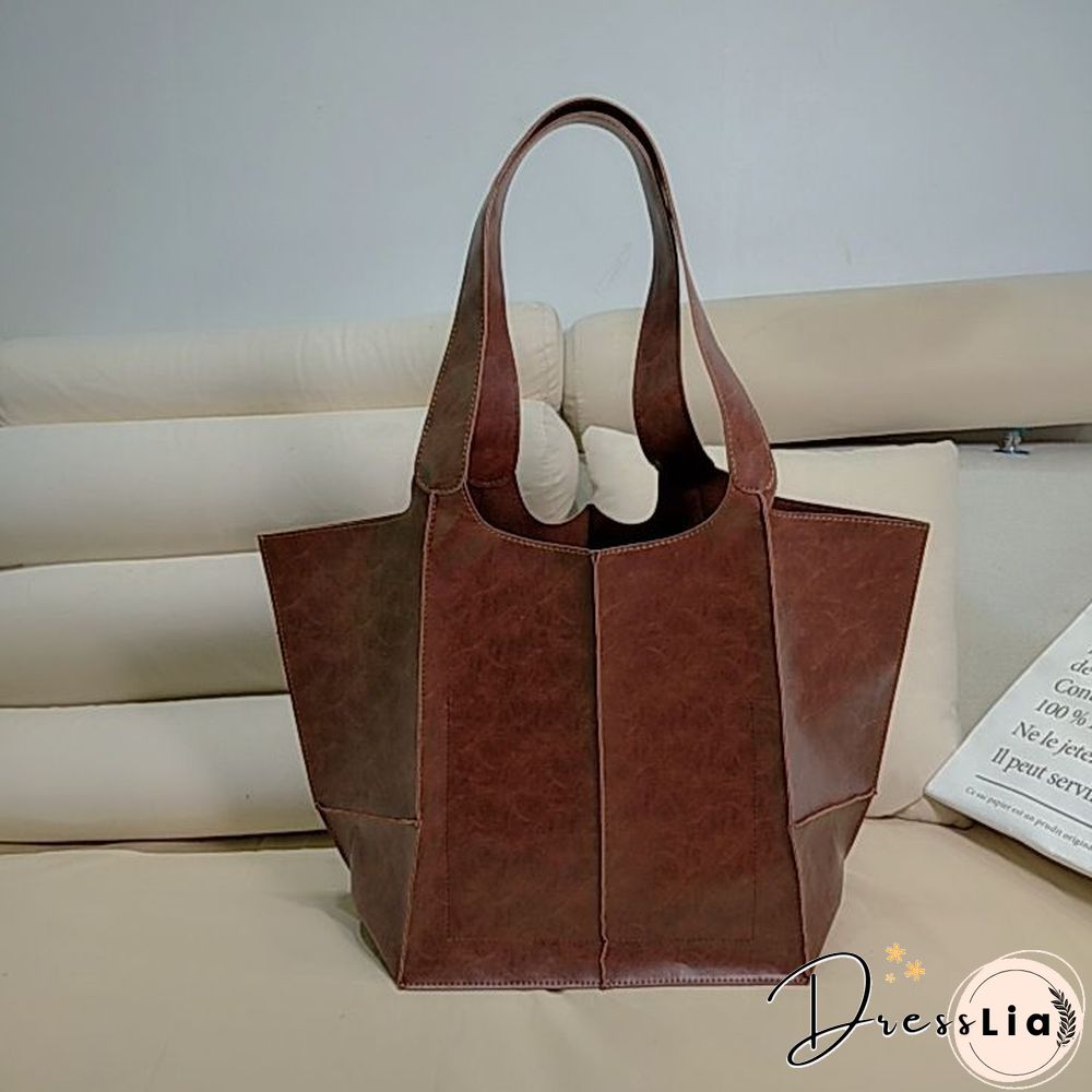 Brown Leather Womens Tote Bags School Handbags