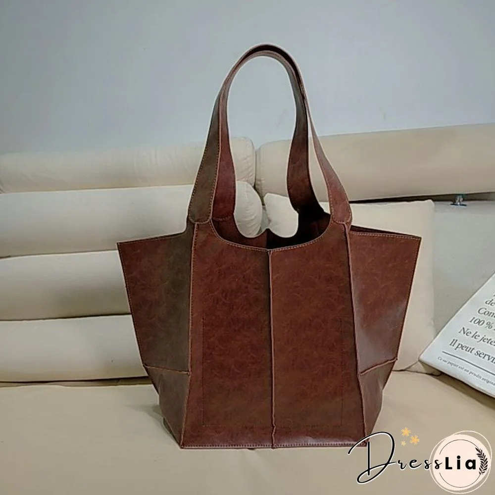 Brown Leather Womens Tote Bags School Handbags