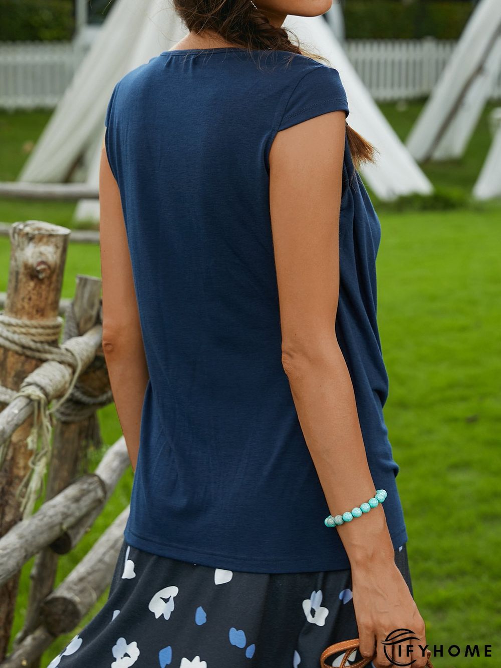 Plus Size Short Sleeve Crew Neck Casual Plain T-shirt | IFYHOME