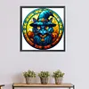 Halloween Black Cat Glass Painting-Paint by Numbers Acrylic Painting 50*50CM