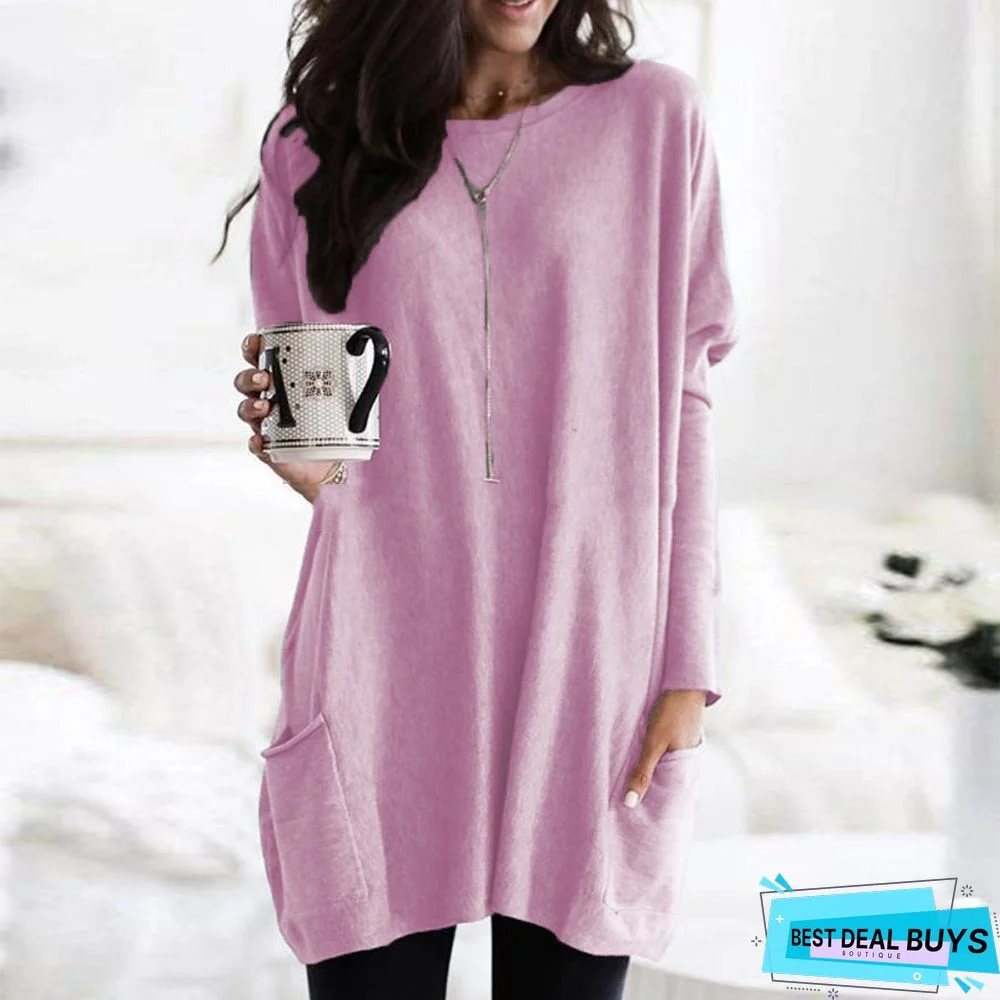 Animal Print Casual Long Sleeve Mini Knitting Dress