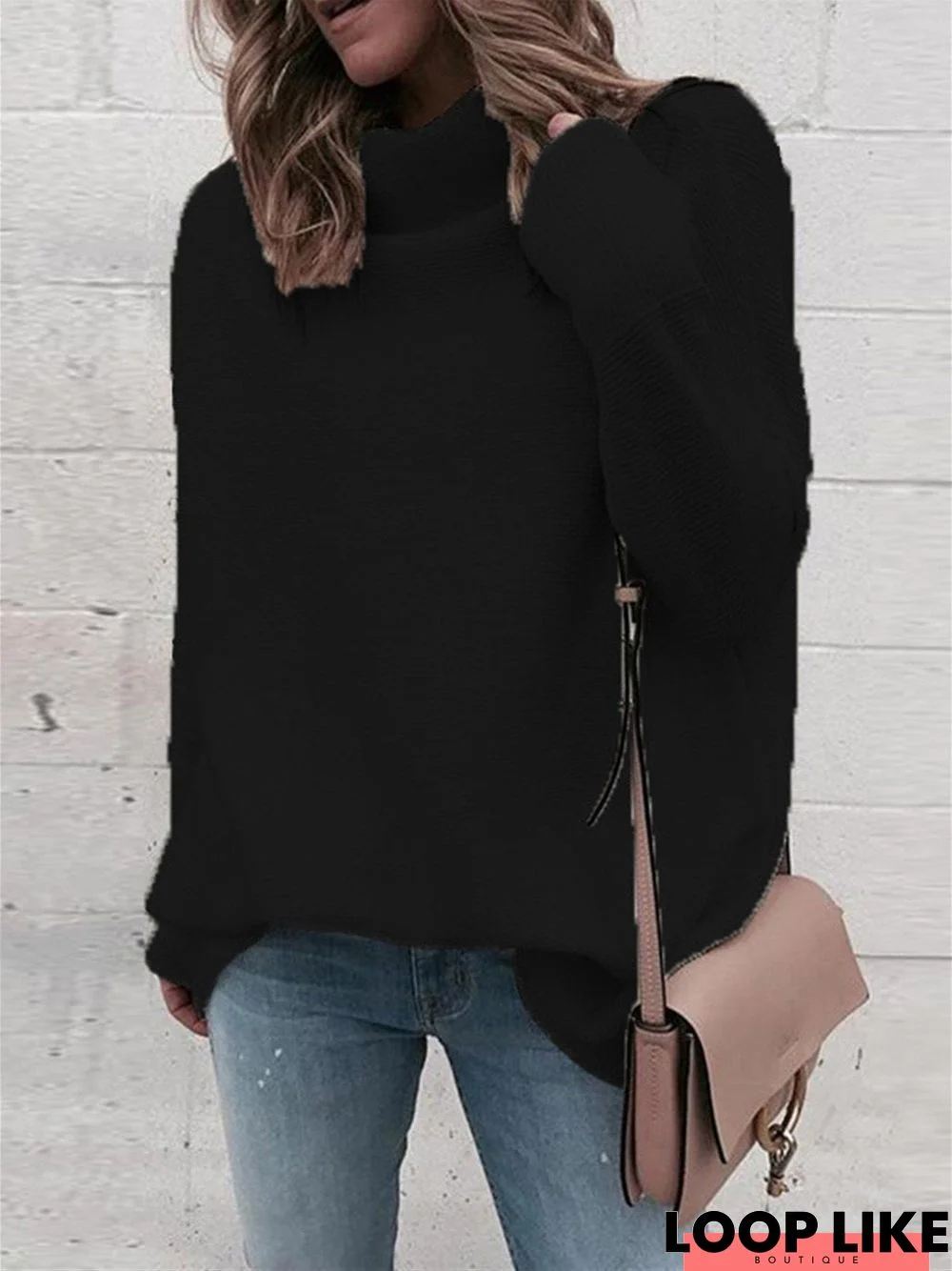 Long Sleeve Turtleneck Knitted Sweater