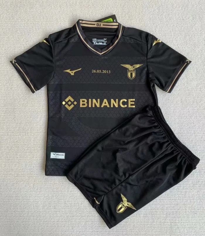 Adult Uniform 2023-2024 Lazio 10th Anniversary Black Soccer Jersey Shorts