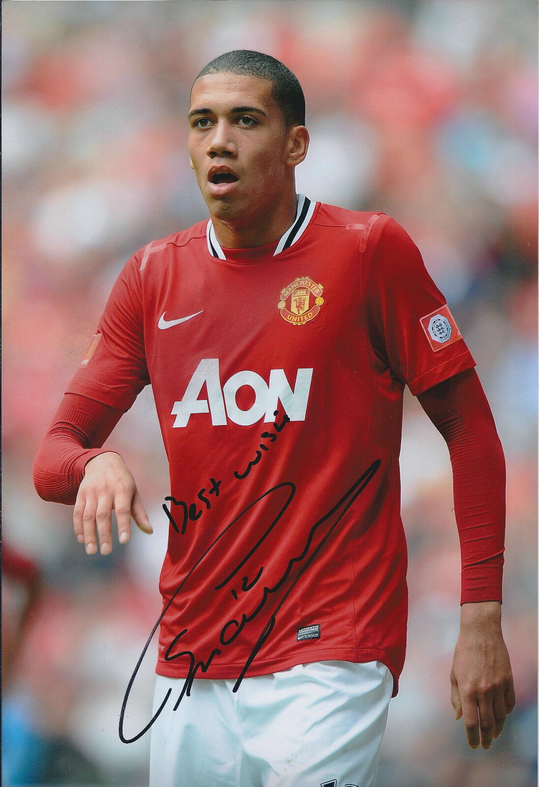 Chris SMALLING Signed Autograph 12x8 Photo Poster painting AFTAL COA Manchester United Defender