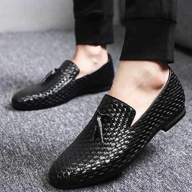Men's Shoes Fall Winter Business Casual Daily Party & Evening Outdoor Loafers & Slip-Ons Walking Shoes Synthetics Non-Slipping Wear Proof Black Blue Grey Formal Shoes Tassel Eu40 | IFYHOME