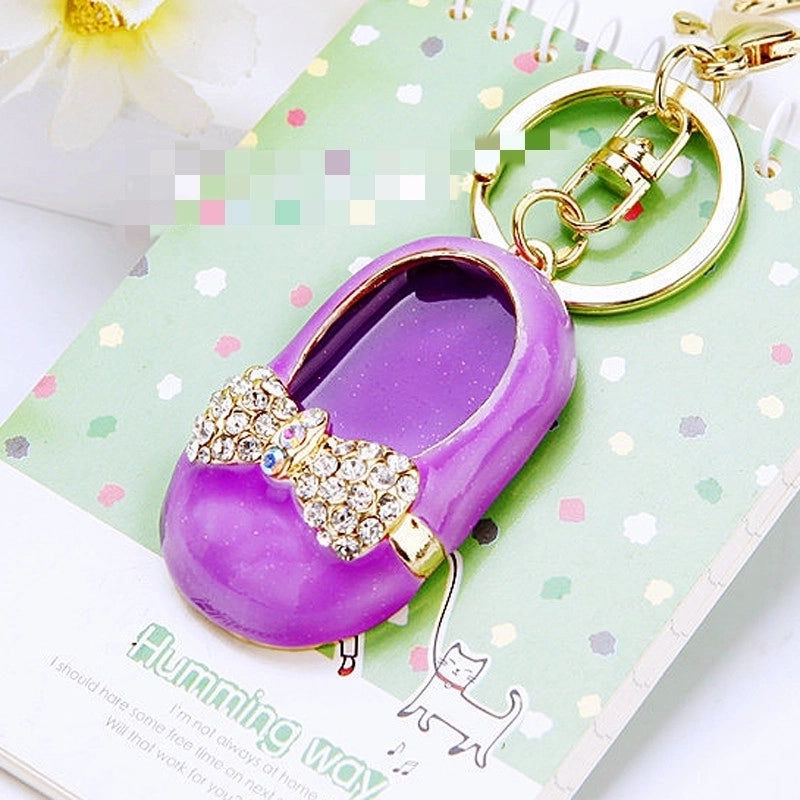 Elegant Korean Style Bag Metal Inlay Rhinestones Women’s Bag Pendant Keychain