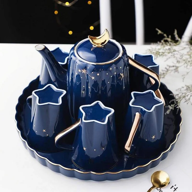 Blue Nordic Luxury Teapot Water Set Cup Set SP16079