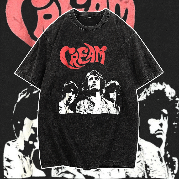 Davidhawaii100% Cotton Casual Vintage Trend Street Rock Band Silhouette T-Shirt - 100% Cotton