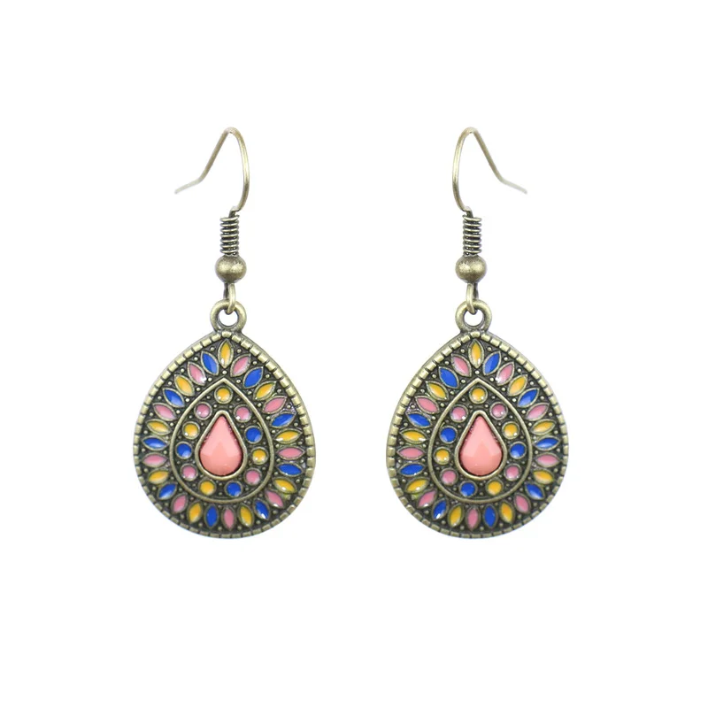 Women's Bohemian Exotic Water Drop Flower Earrings