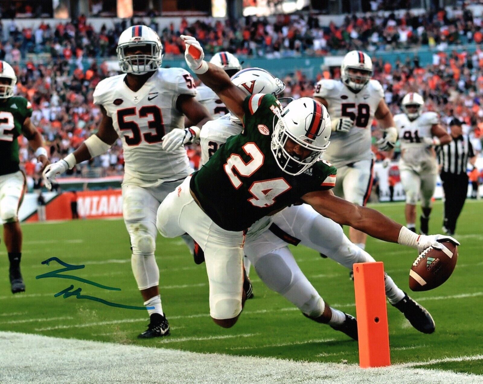 Travis Homer Autographed Signed AUTO Miami Hurricanes 8x10 Photo Poster painting #3