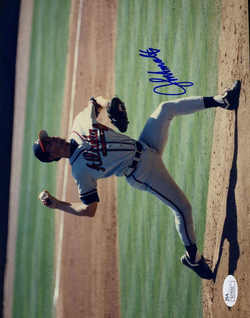 John Smoltz Early Jsa Cert 1/1 Original Image 8x10 Photo Poster painting Authentic Autograph