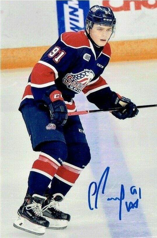 COLE PERFETTI autographed SIGNED SAGINAW SPIRIT 4X6 Photo Poster painting #4 WINNIPEG JETS