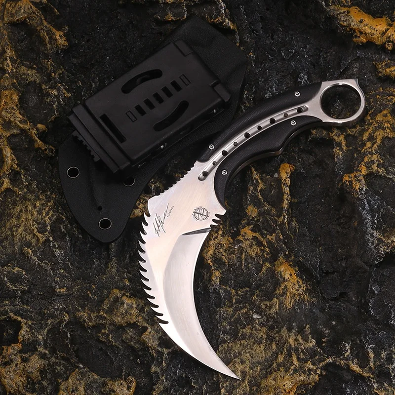 Outdoor Claw Knife 9 Chromium One-Piece Steel High Hardness Sturdy And Durable Small Straight Knife Camping Jungle Wilderness Survival Knife