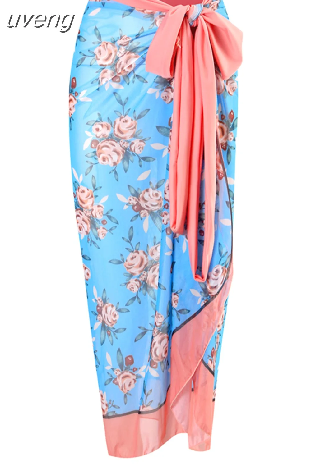 uveng New Fashion One Piece Swimsuit and Skirt Women Reversible Swimwear Luxury Bowknot Beach Dress Brazilian Bathing Suit Summer