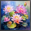 (US Only)Lotus Printed Cross Stitch Kit 45x45cm DIY 14CT Thread Art Needlework Home Decor