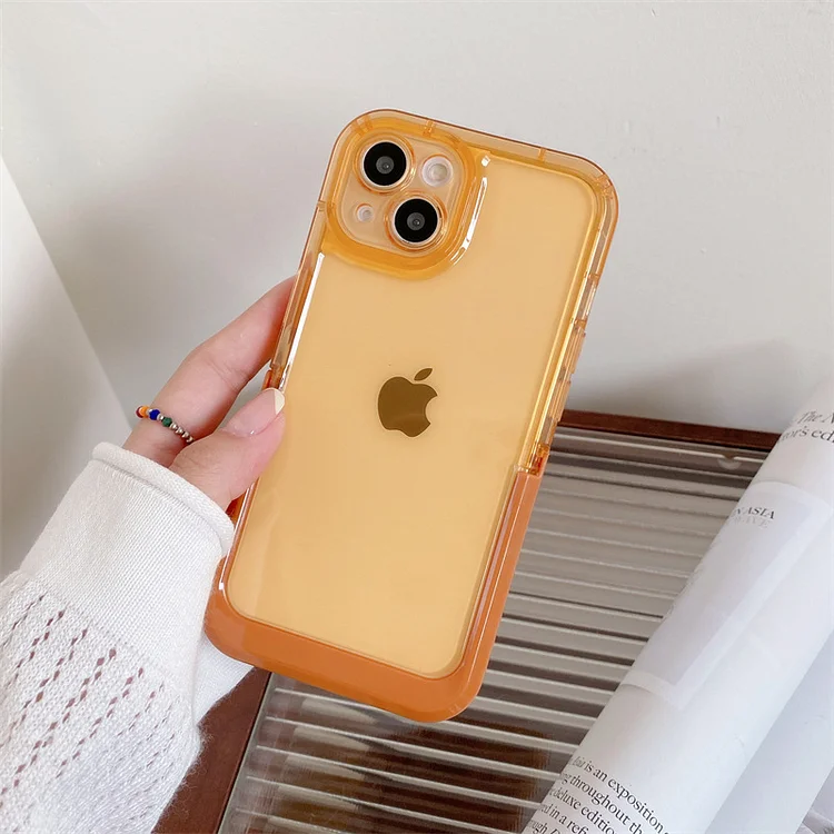 Transparent solid color invisible stand phone case