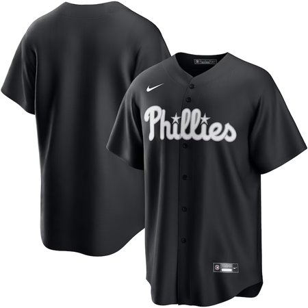 Men's Philadelphia Phillies  Black Lights Out Replica Jersey