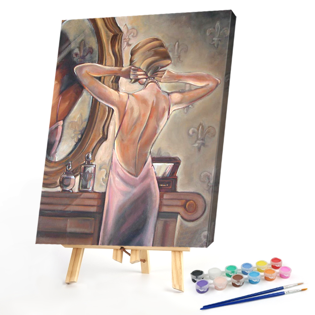 

40*50CM - Paint By Numbers - Girl Dressing Back, 501 Original