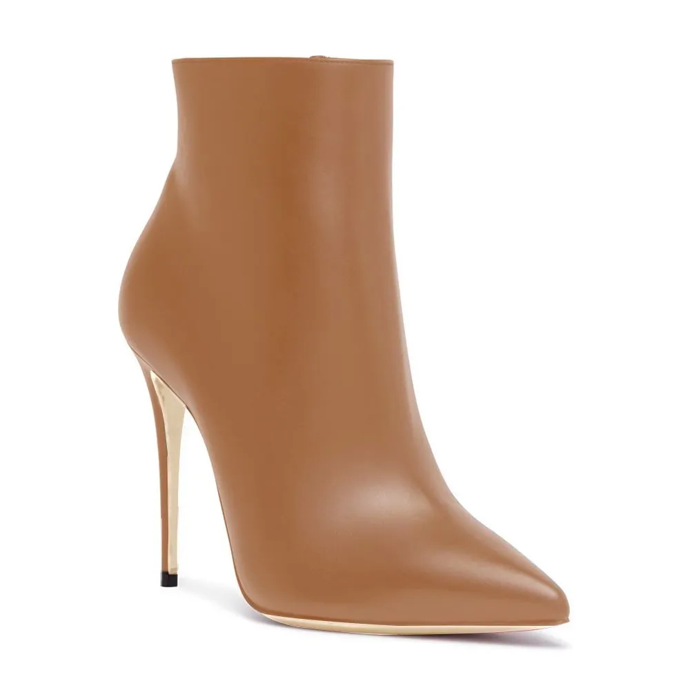 100mm Women's Closed Pointed Toe Stilettos Ankle Matte Boots-vocosishoes