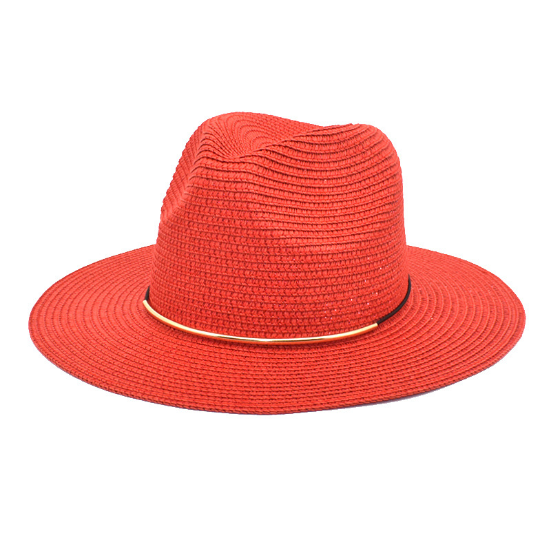 Straw Hat Summer Outdoor Travel Sun Straw Hat British Gentleman Jazz Hat