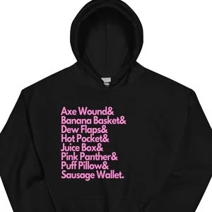 Pornhint NSFW Vagina Slang Terms List Unisex Hoodie NSFW