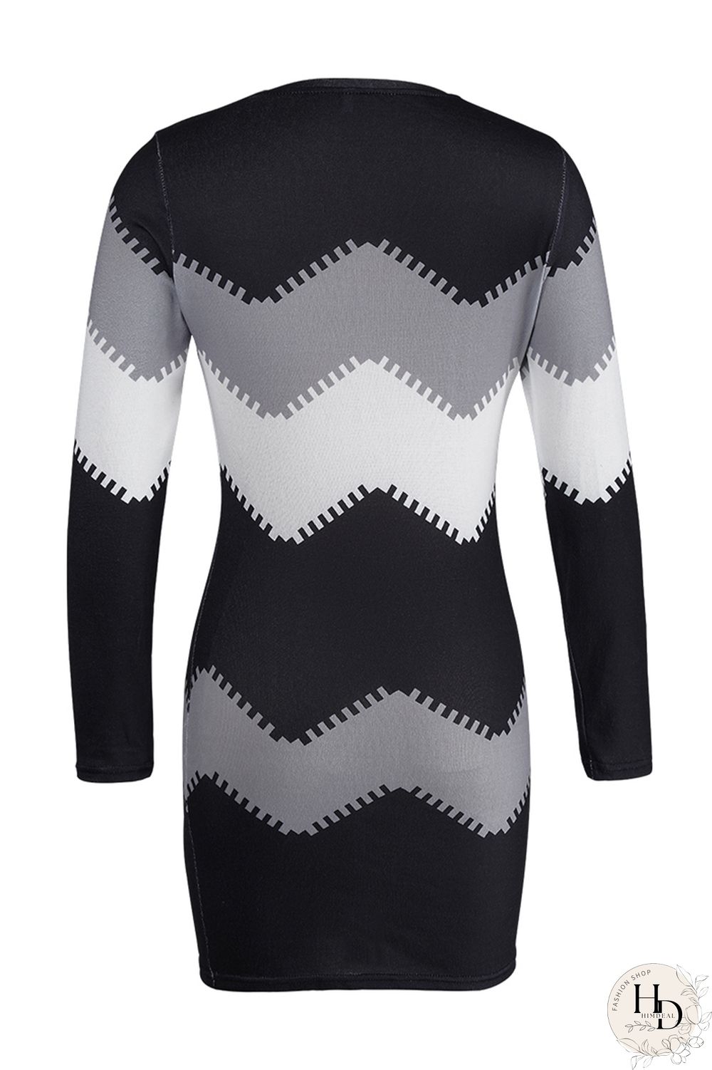 Yellow Fashion Casual Print Basic O Neck Long Sleeve Dresses