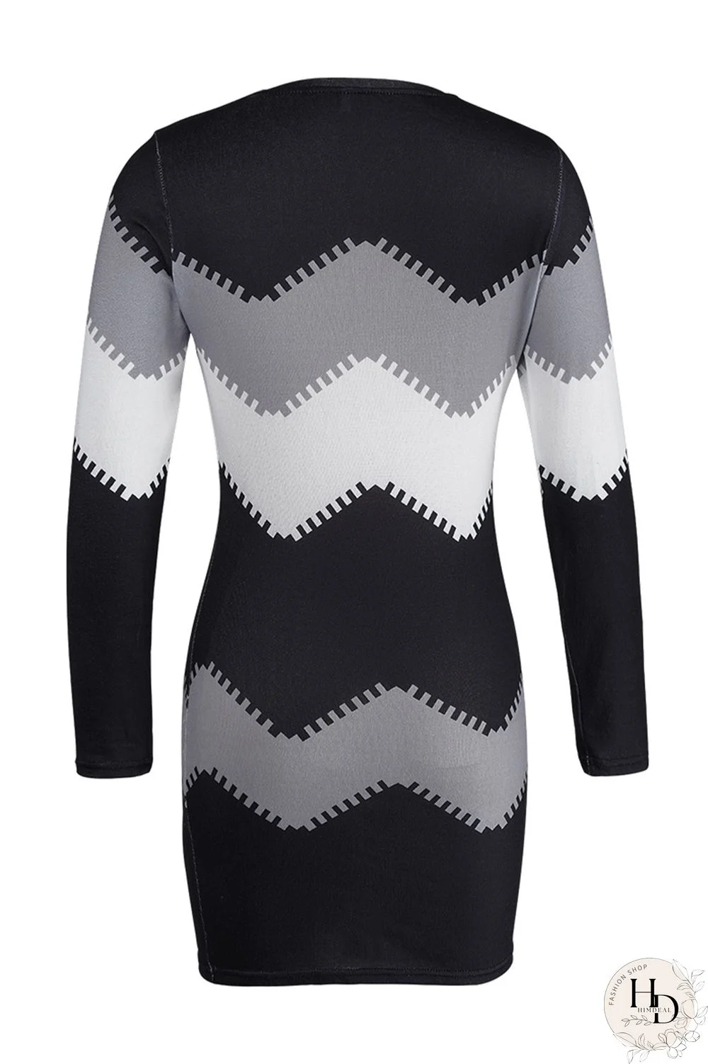 Yellow Fashion Casual Print Basic O Neck Long Sleeve Dresses