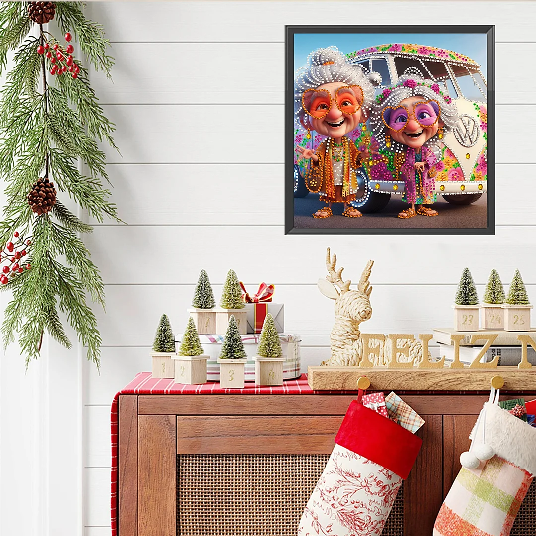 Grandma - Diamond Painting - Partial Special Shaped Drill(Canvas|30*30cm)